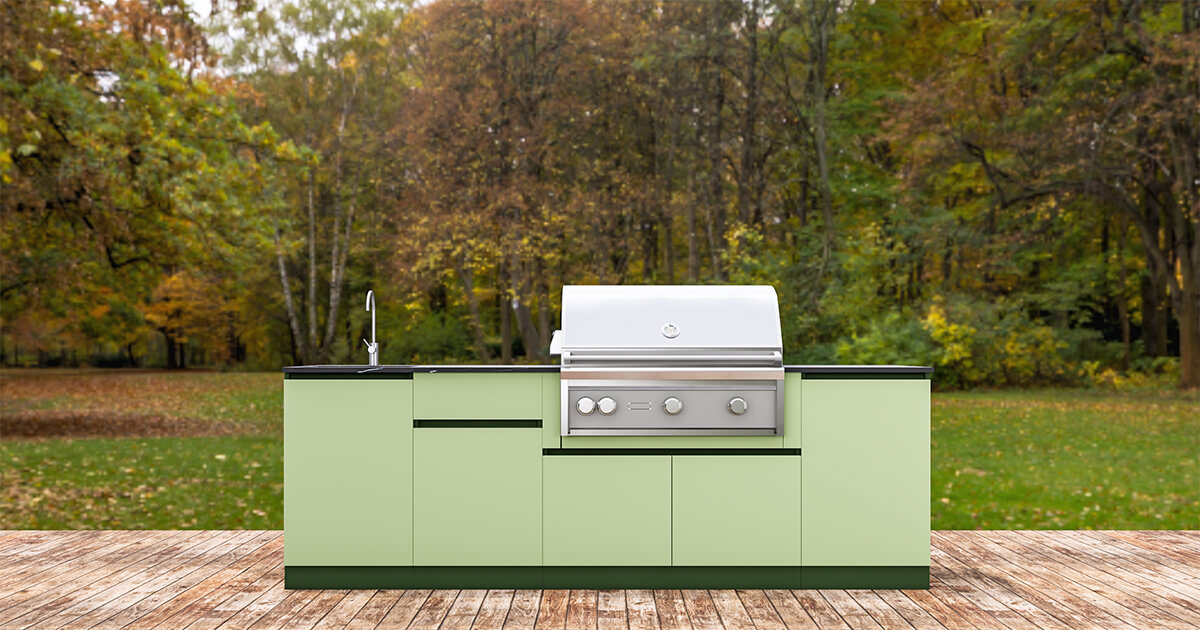 green kitchen cabinets