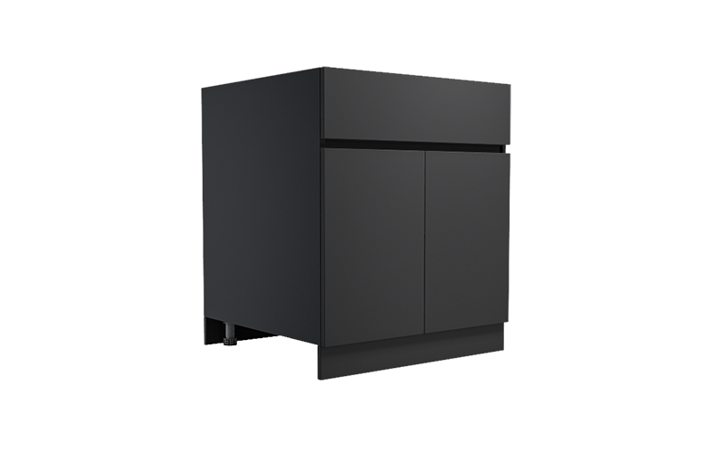 black kitchen storage cabinets