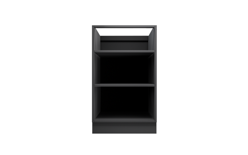 open storage cabinets